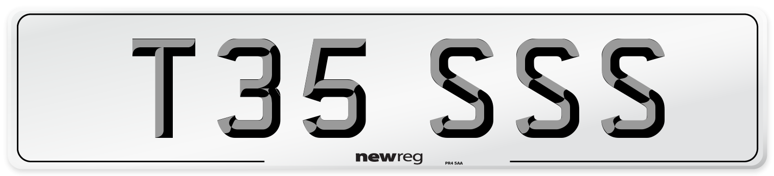 T35 SSS Number Plate from New Reg